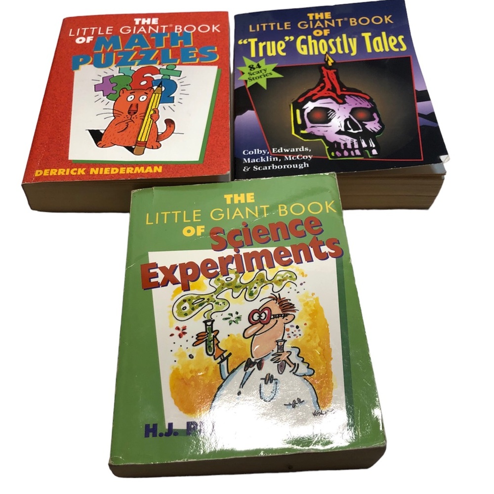 Vintage Little Giant Books Math Puzzles Science Experiments Scary Stories School